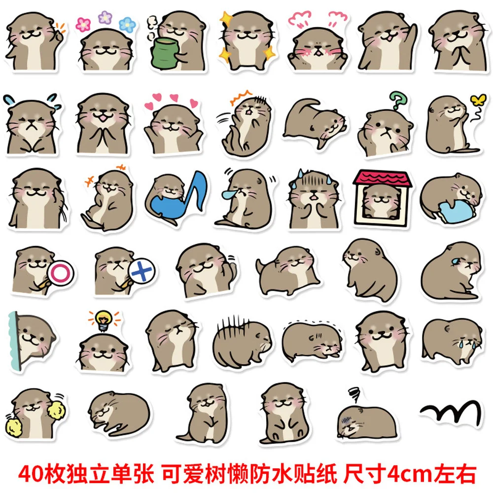 

40PCS Cartoon Little Sloth Paper Stickers Decor DIY Cute Animal Stationery Ablum Diary Scrapbooking Skateboard Label Sticker