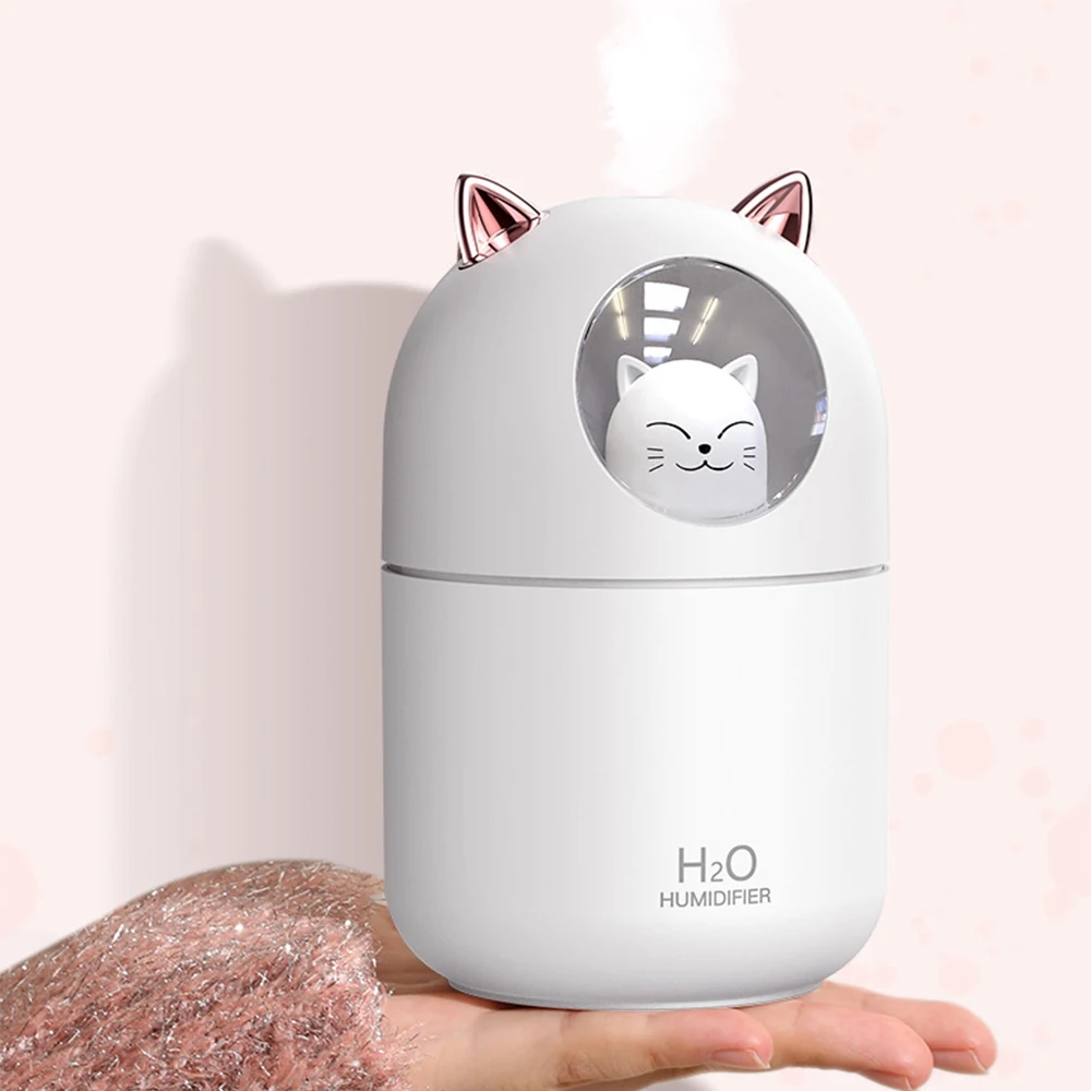 

Lovely Cat USB Air Humidifier Car Purifier with Colorful Light Mini USB Portable Ultrasonic Aroma Diffuser Humidificador Difusor