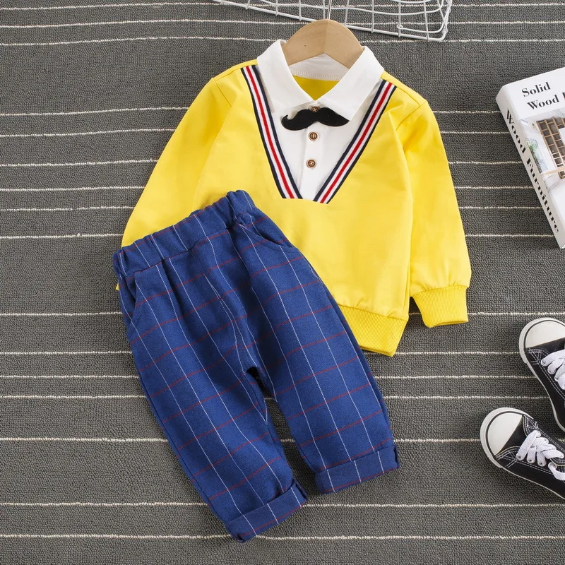 

Комплект одежды для новорожденных джентльменов, новинка 2021, Модный комплект из 2 предметов для новорожденных, спортивный костюм для маленьк...