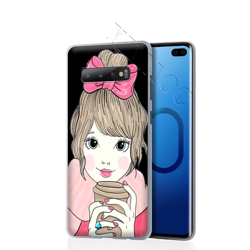 YIMAOC Cute Fashion Coffee Girl Winter Case for Samsung Galaxy S10 S9 S8 S7 Plus A70 A60 A50 A40 A30 A20 A10 A50S A30S A20S | Мобильные