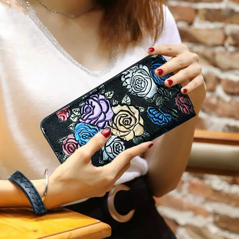 

Women's Wallet Female Clutch Women Wallets Coin Purse Zipper Card Bags Leather High Capacity Long Printing Money Credit Holde