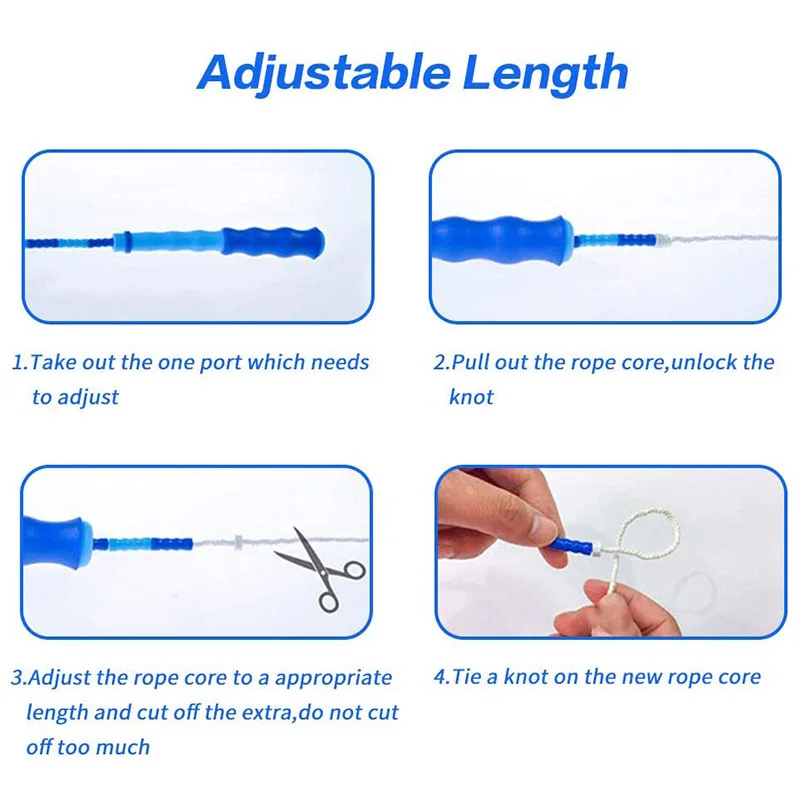 4 упак. Мягкая украшенная бисером скакалка регулируемая спутывающаяся Скакалка
