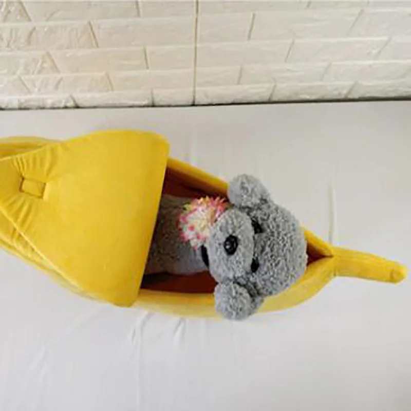 Банановая кожура кошка дом милый вид банан кровать для кошки котята домашних