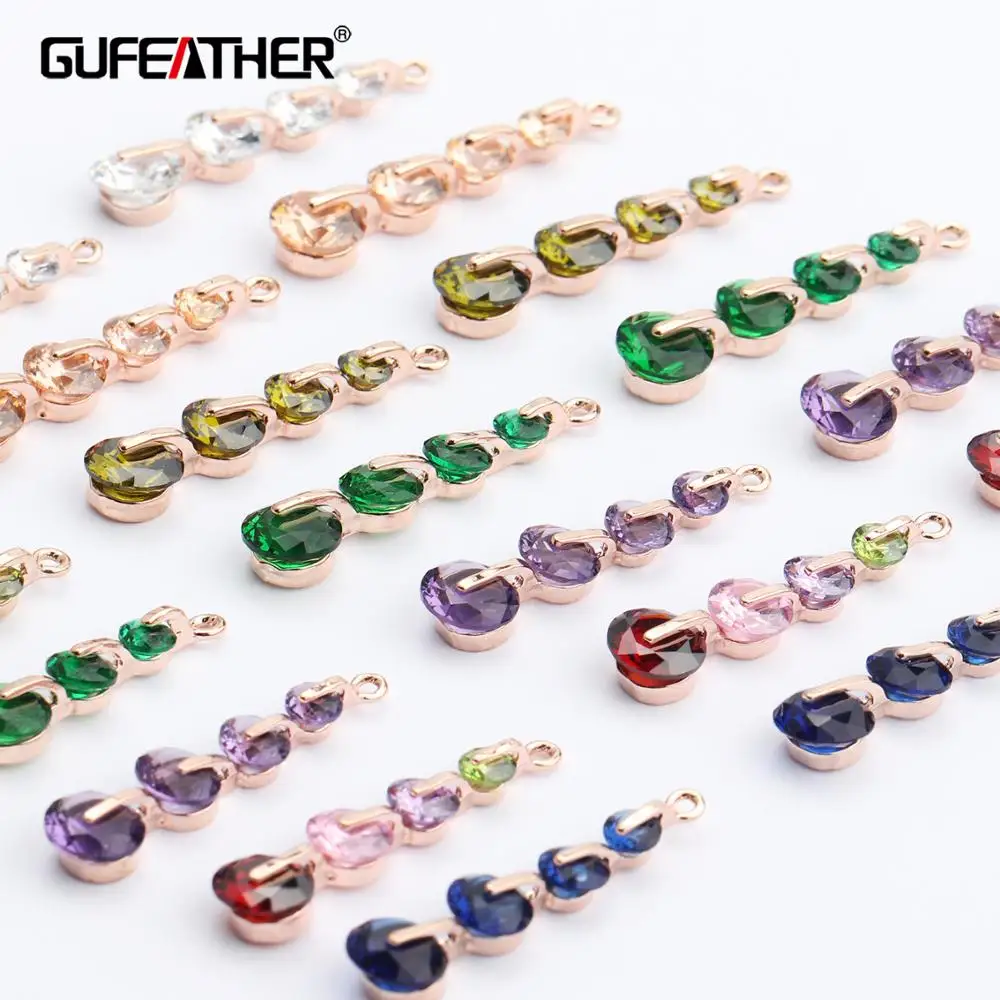 GUFEATHER M455, ювелирные аксессуары, цепочка для ушей, 18 К позолота, diy циркониевая подвеска, ручная работа, diy серьги, изготовление ювелирных изделий, 6 шт./лот