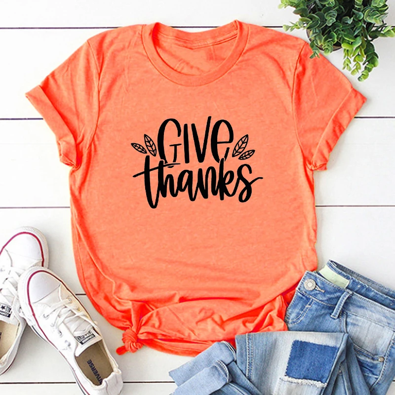 

Give Thanks Shirt Thanksgiving Tshirt Fall Clothes Women Plus Size Hello Fall Shirt Women Sexy Welcome Fall Tees Cotton 100% M