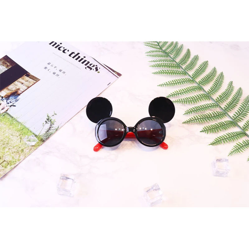 Микки Минни Маус Новые солнцезащитные очки детские силиконовые цепь для девочек