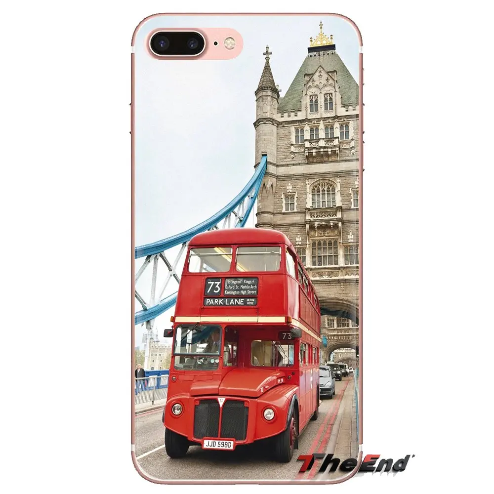 For Samsung Galaxy S3 S4 S5 Mini S6 S7 Edge S8 S9 S10 Plus Note 3 4 5 8 9 UK London Red Bus Big Ben Soft Transparent Shell Cases |