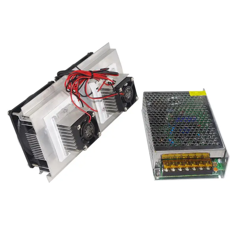 

200 x 118 x 95mm 120W Thermoelectric Peltier Refrigeration Semiconductor Cooling System Kit Double Fan