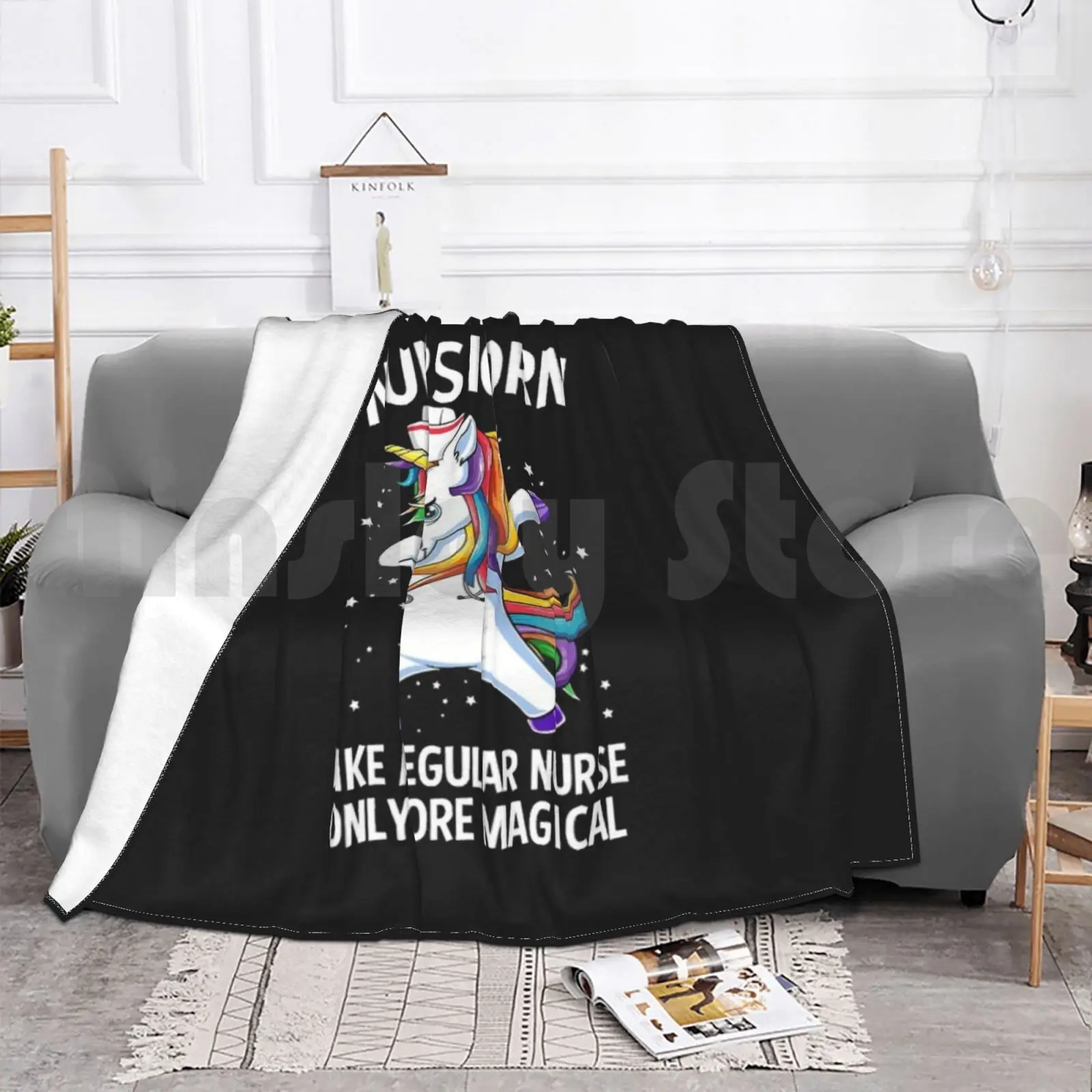 Забавное одеяло Dabbing в виде единорога для медсестры супер мягкое теплое тонкое