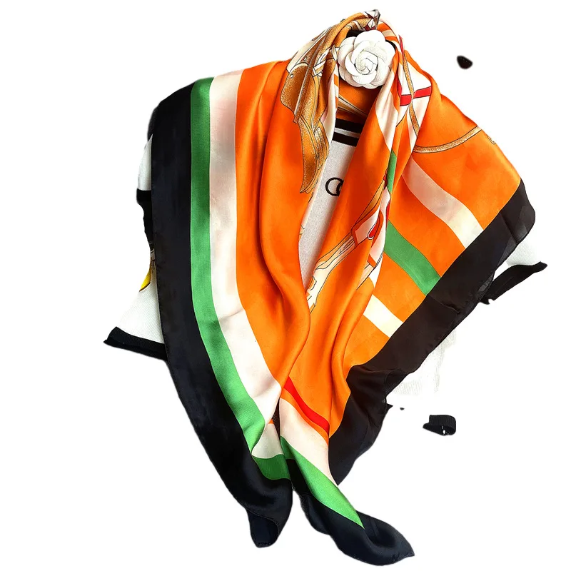 

Fashion Summer Silk Scarf Women Scarves for Hair Neck Cover Female Kerchief Bandana Hijab Bufanda de seda Foulard carre femmes