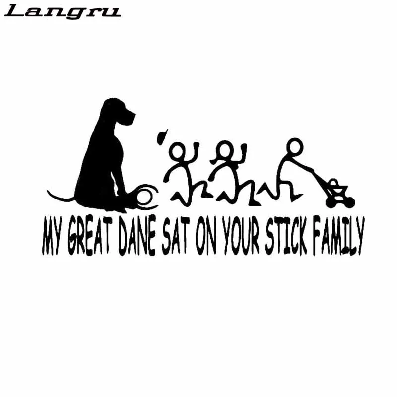 

Langru 22.9CM*11.3CM My Great Dane Sat on Your Stick Figure Family Vinyl Car Sticker Accessories Jdm