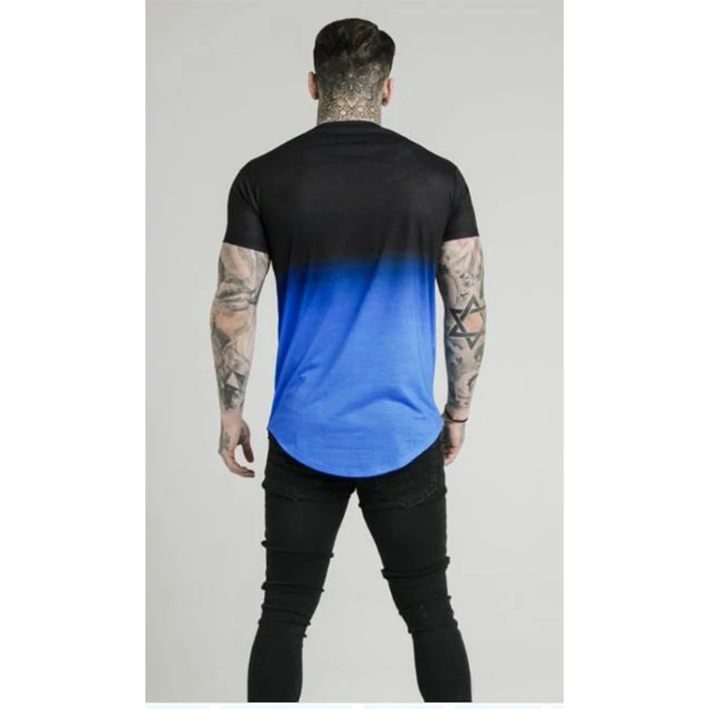 Мужские повседневные шелковые футболки с круглым вырезом модные мужские топы