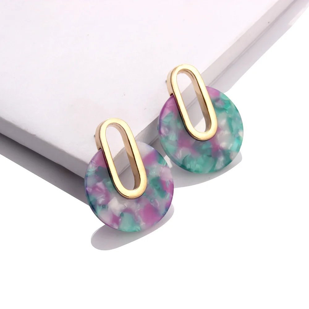 Мода 2020 Za большие леопардовые Черепаховые акриловые серьги кольца для женщин