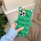 Мультяшный чехол для телефона лягушка для iphone 13, 12, 11 Pro Max, XS MAX, XR, X, 6, 7, 8 Plus, SE, снятие стресса, детский безопасный пенный противоударный милый чехол