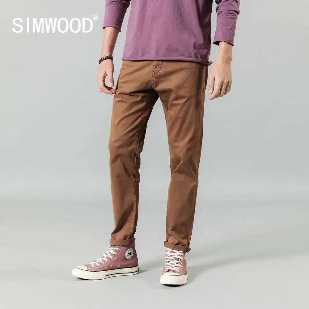 Мужские Винтажные брюки SIMWOOD повседневные штаны высокого качества с эффектом