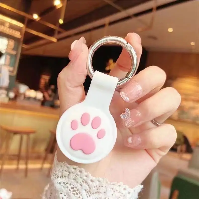 

Dogs cats anti-lost device is suitable for Air Tag cute cat paw silicone sleeve AirTags ring cover keychain protective cover