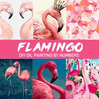 oil pictures painting by numbers adults diy painting pink flamingo canvas coloring by numbers home decoration ins 60x75cm
