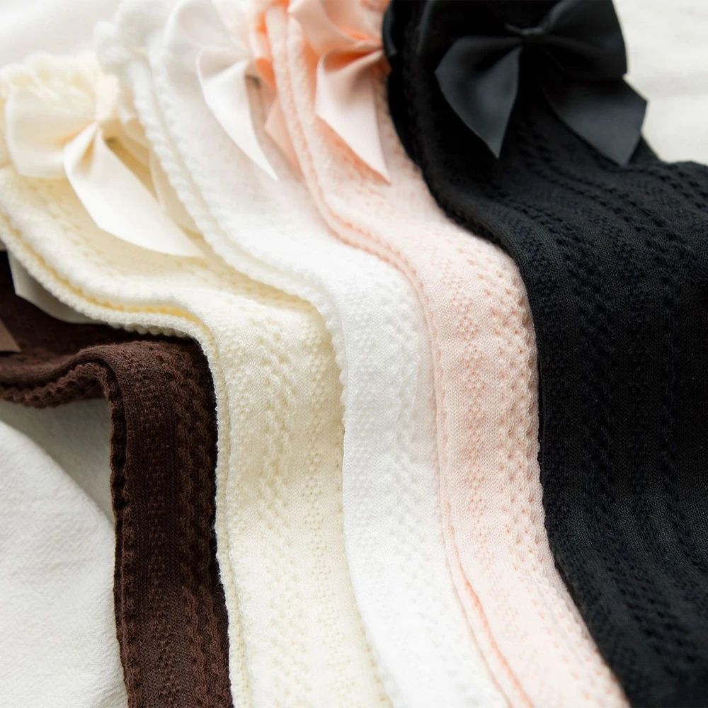 

Sweet Style Medium Tube Women Cotton Socks Ruffle Bow Decor Accessories Socks Solid Color Breathable Hosiery