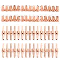60pcs red copper extended long plasma cutter tip electrodesnozzles kit consumable for pt31 lg40 40a cutting welder torch