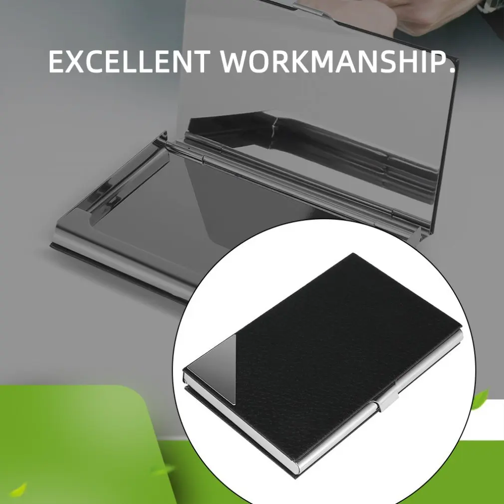

TS-RR56 Mirror Business Card Holder Purse Business Name ID Credit Card PU Leather Holder Case Box Hot Selling useful portable
