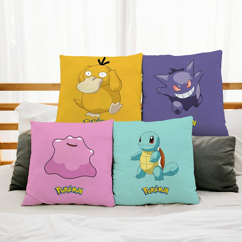 45x45cm Pokemon Cushion cover Pikachu pillowcase Colorful car Cartoon pillow case Interior home decoration | Дом и сад