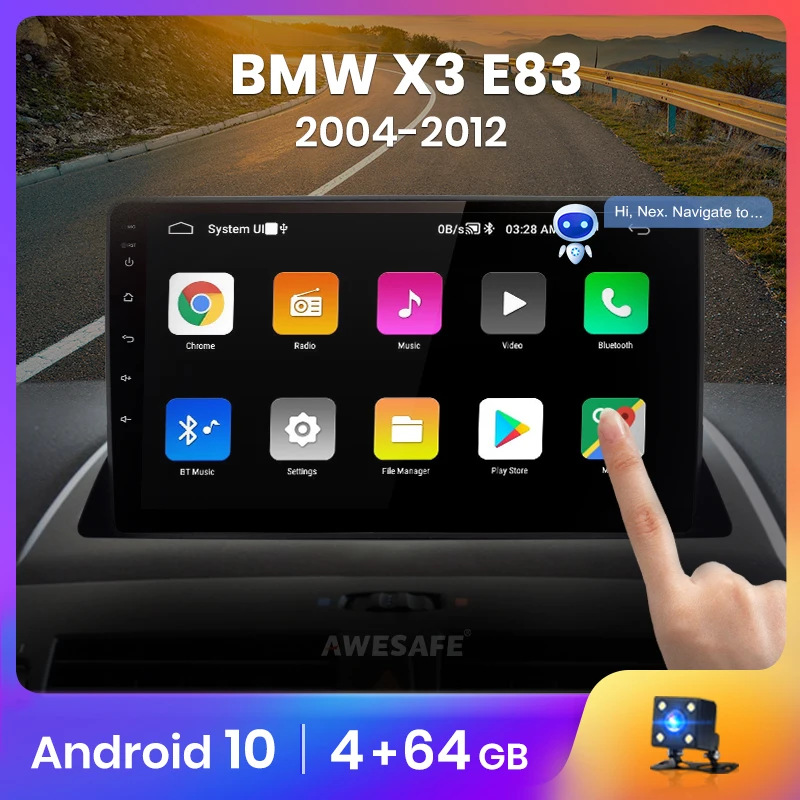 Автомагнитола AWESAFE PX9 мультимедийный видеоплеер с GPS-навигацией 2 din DVD Android для BMW X3