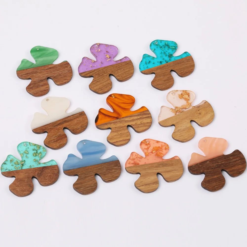 

WHSOK 50Pcs 39*39MM DIY Making/Jewelry Findings Components/Hand Made/Natural Wood Resin/Pendant For Necklace/Earring Findings