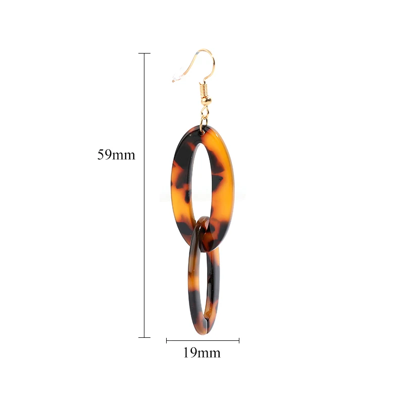 Новые винтажные леопардовые двухслойные акриловые висячие серьги женские