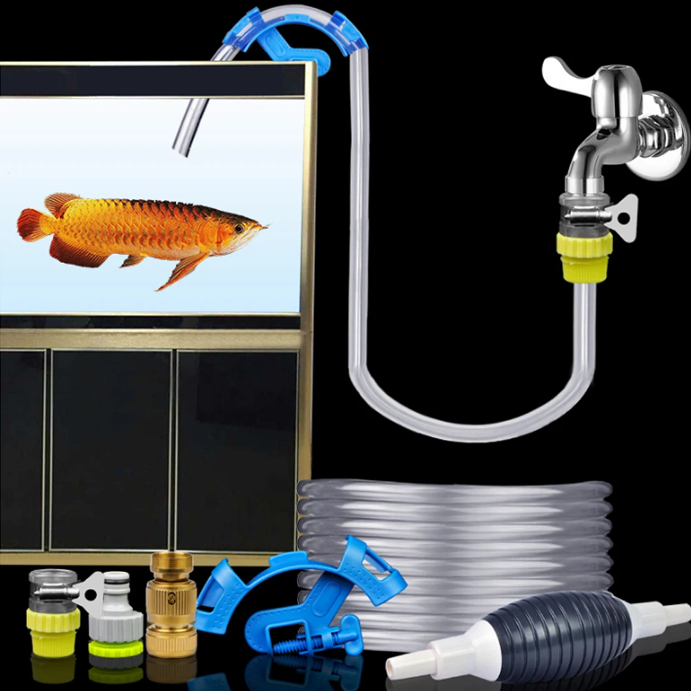 

5 In 1 Niet-giftig Water Changer Manual Squeeze Aquarium Cleaner Kit Fish Tank Useful