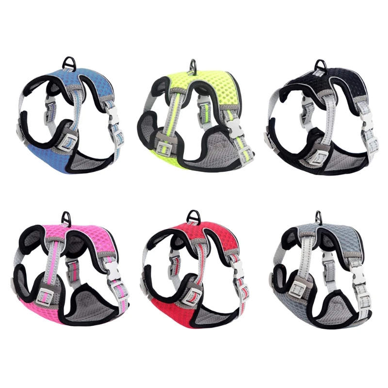 

Регулируемая шлейка и поводок для кошек, Набор светоотражающих полосок, сетчатая куртка для кошек, нейлоновая тесьма высокой плотности