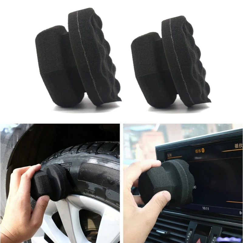 

Car Wax Polishing Sponge Hexagonal Grip Applicator Hand Tire Wax Sponge High Density Sponge Car Cleaning Car Wash Tire C