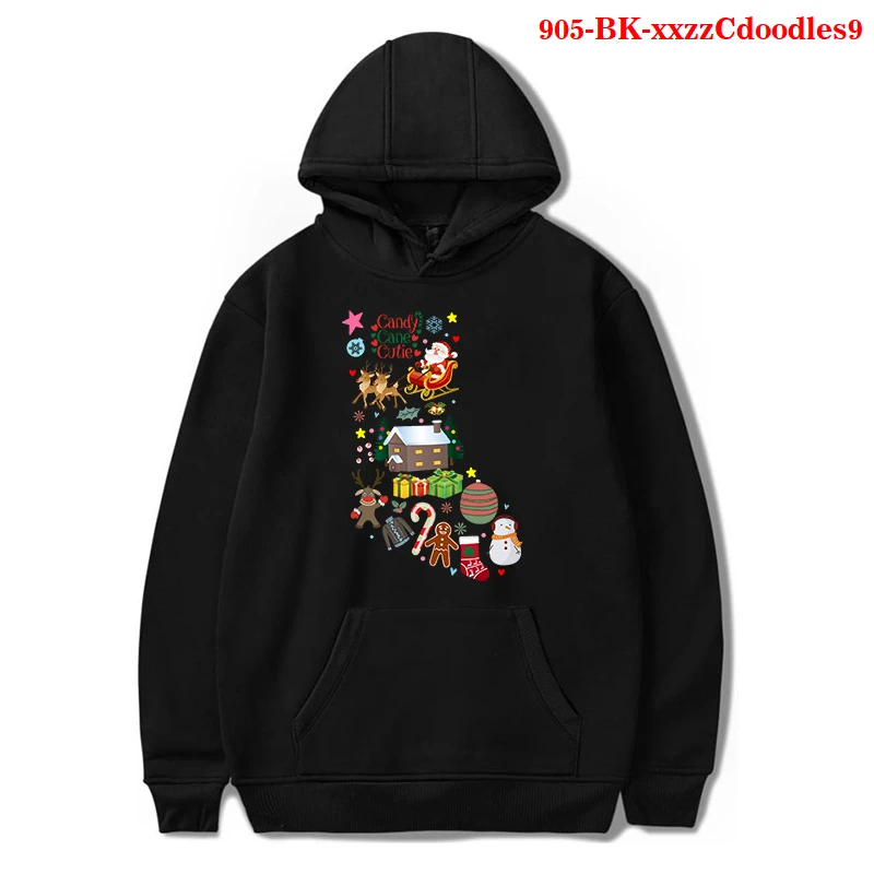 

HOT SALES Christmas Doodles Hoodie New Arrival Fashion Women Christmas Print O-Neck Long Sleeve Pullover Top Loose Sweatshirt