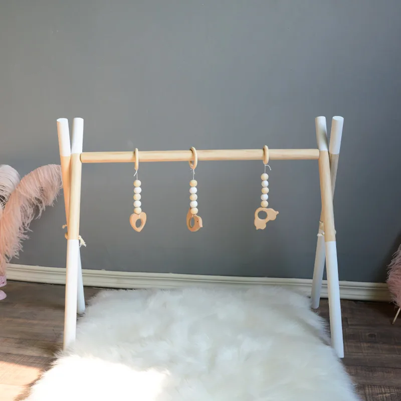 Nordic Baby Gym Play Nursery Sensory Ring-pull Toy Wooden Frame Infant Room Toddler Clothes Rack Gift Kids Room Decor Best Gifts