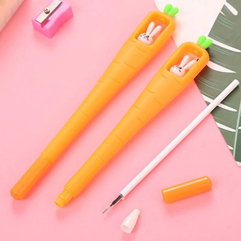 

1x Cute Carrot Ink Pen Writing School Office Supplies Gel Pen School Student Office Supplies Stationery New