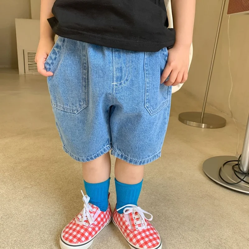 

2021 New Solid Color Short Pants Toddler Kids Summer Cotton Causal Fashion Five Cents Trousers Cowboy Pant