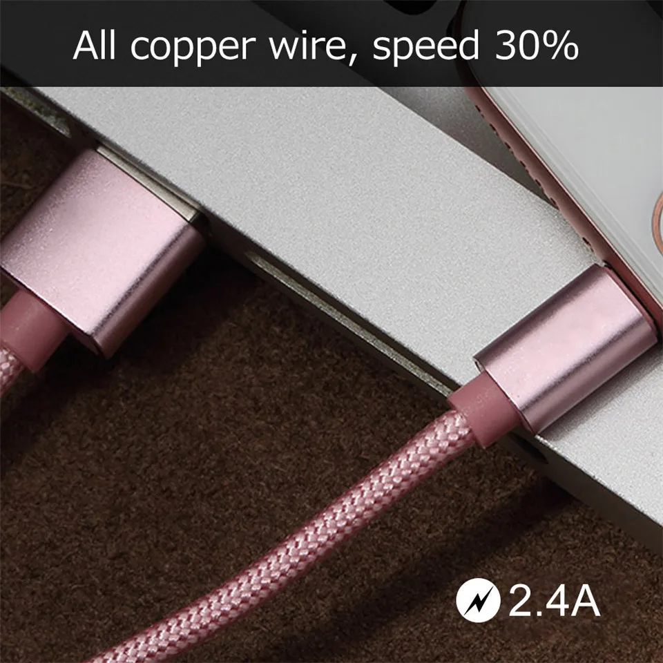 ET 2.4A Micro USB кабель нейлон Быстрая зарядка USB кабель для передачи данных для Xiaomi Redmi Note 5 планшет Android мобильный телефон usb зарядный шнур