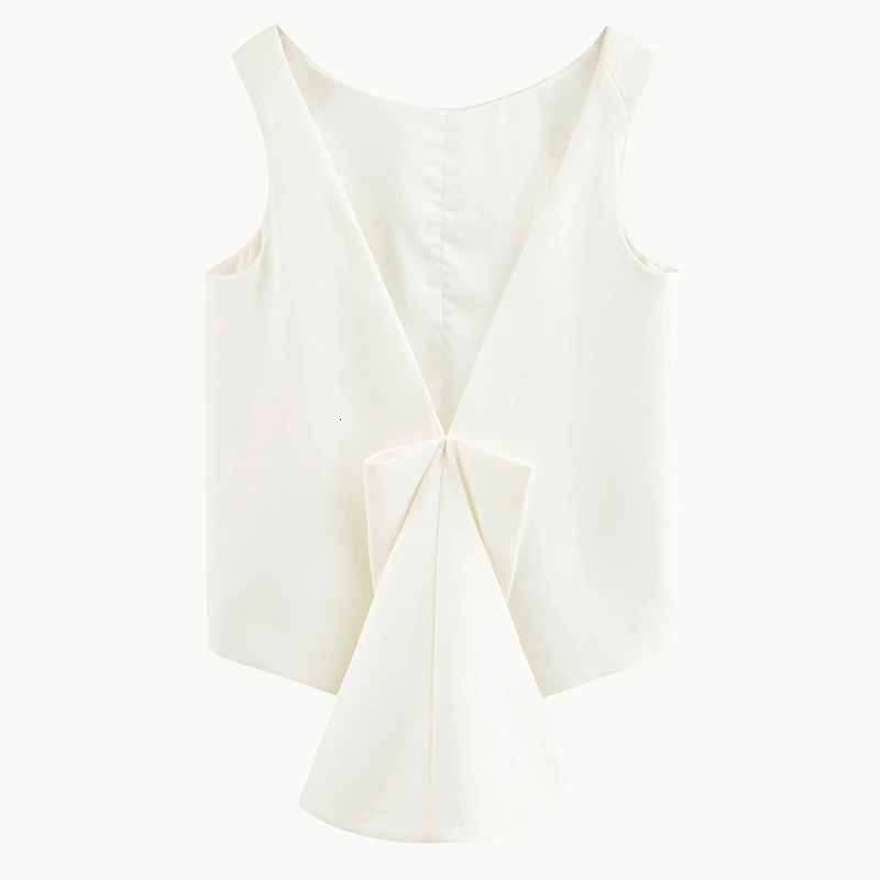 Женский жилет CHICEVER Свободный с круглым вырезом без рукавов открытой спиной