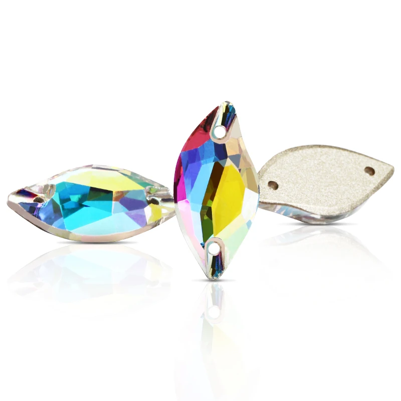 10 шт. уникальный дизайн Стразы в виде листьев алмаза плоская задняя пришивка