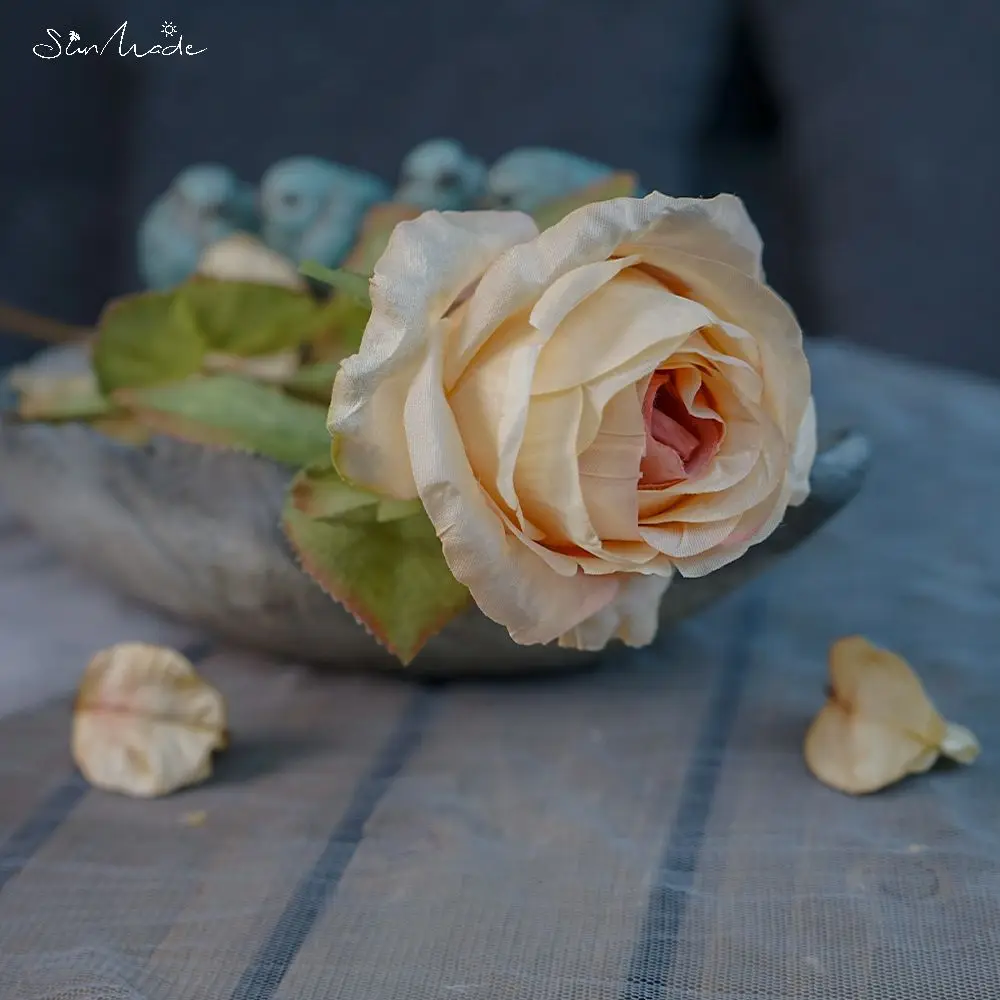 Искусственные розы SunMade Ins, зеленые, шелковые