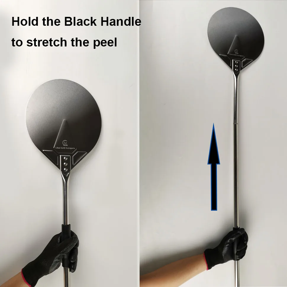 

PizzAtHome 47 inch Stainless Steel Pizza Peel Removable Pizza Shovel Round Turning Pizza Peel Long Peel Pizza Shovel Pizza Tools