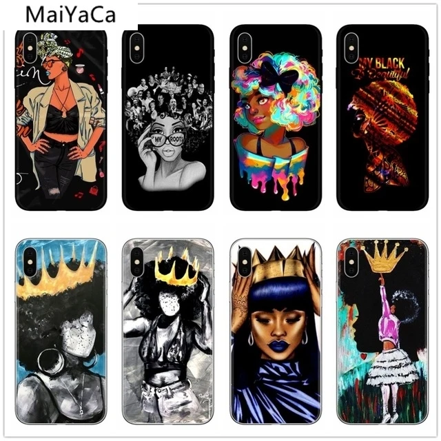 MaiYaCa для девочек черного цвета Magic рок меланин Телефон чехол iPhone 4 5S 6 s 7 8 PLUS XR XS Max с