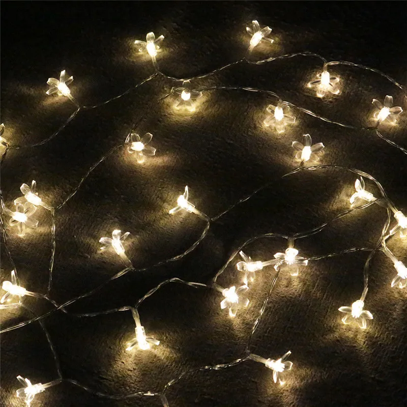 10 м 100LED гирлянда цветок светодиодная Сказочный Кристалл вишневый цвет украшение