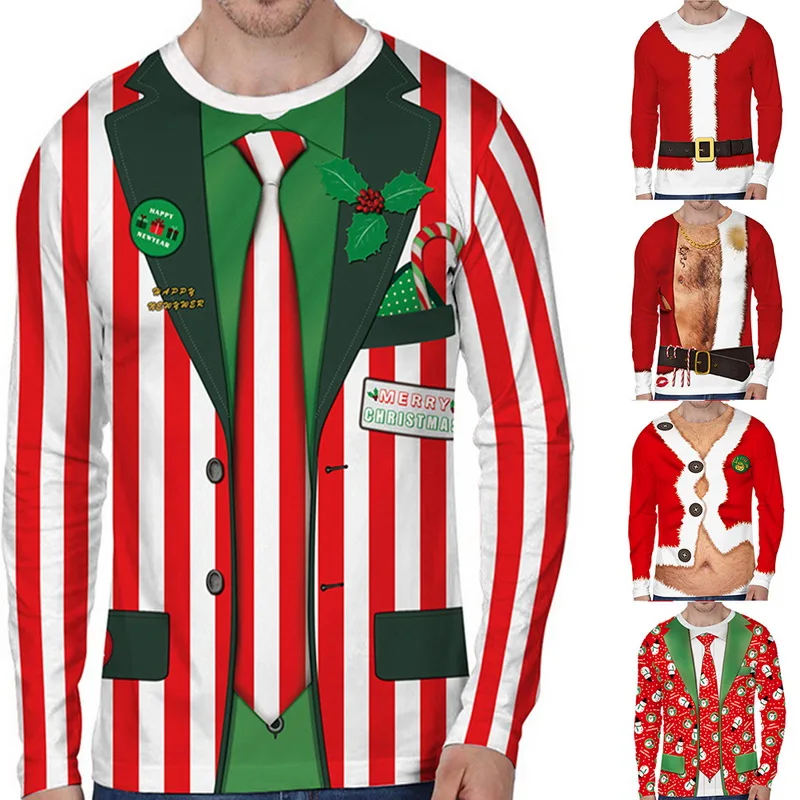 CALOFE Christmas Hoodie 5 Stylish Unisex Men Fall 2019 Santa Xmas Jumper Pullover Novelty Sexy RED Retro Male Warm Top |