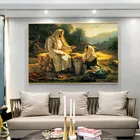 Плакаты и принты с изображением знаменитого Иисуса и самаритянина, Картина на холсте женщина, настенные картины для гостиной, домашний декор