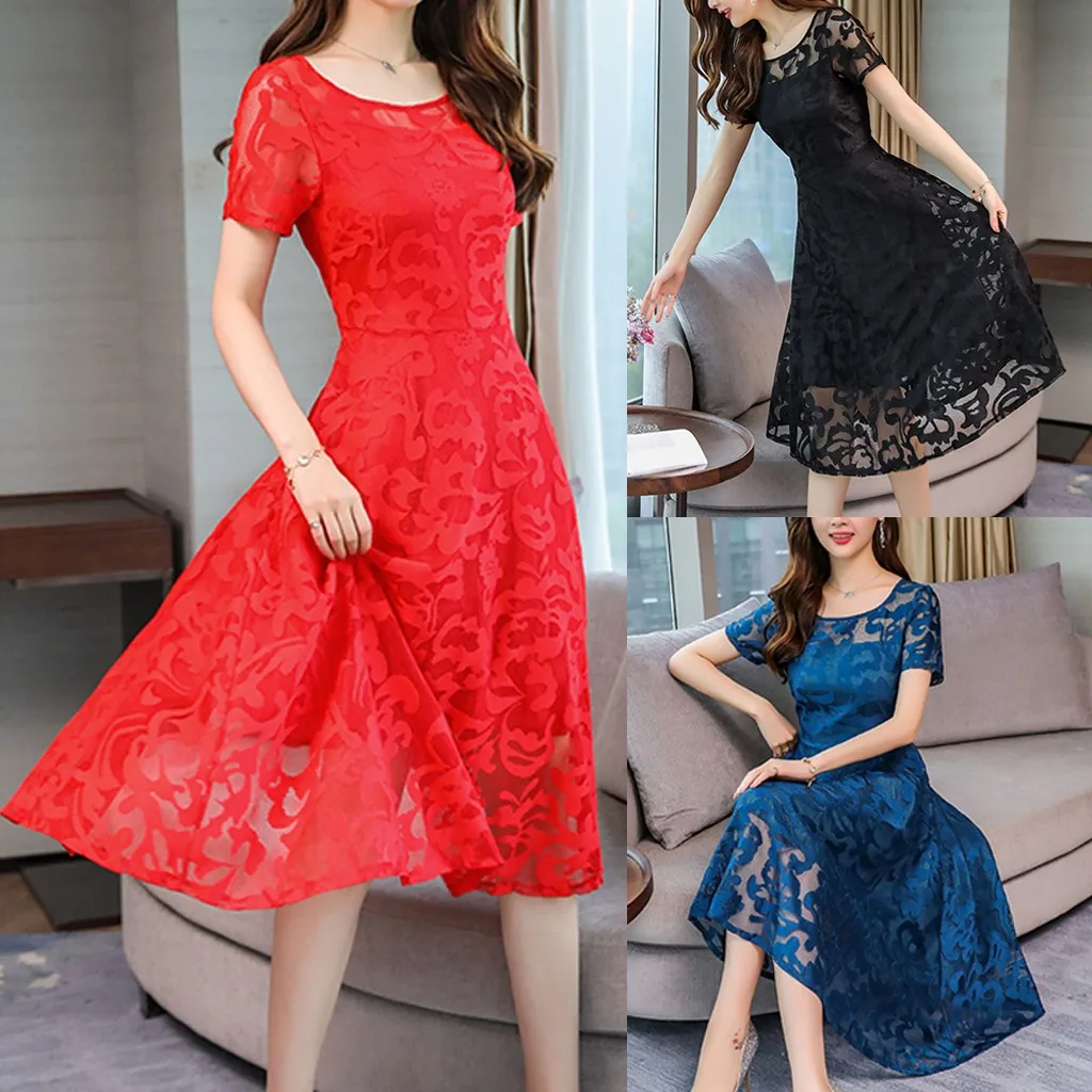 Элегантное платье женское модное осеннее кружевное с длинным рукавом размера