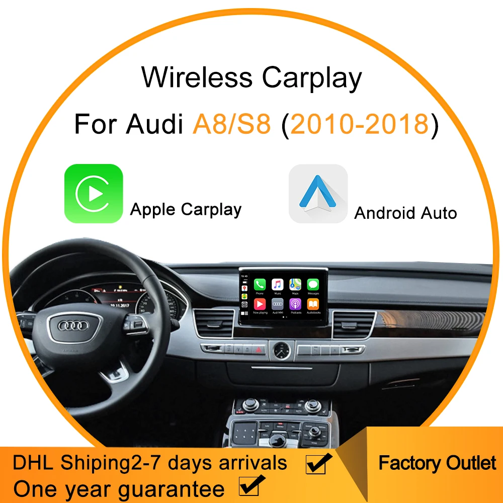 Беспроводная Автомобильная Модифицированная коробка Apple Carplay Android для Audi A8/S8 (2010