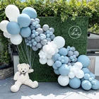 Гирлянда из голубых и серебряных макарон, арочный комплект воздушный шар, день рождения воздушный шар из фольги для вечеринок, свадьба, детский душ, день рождения, декор для детей и взрослых