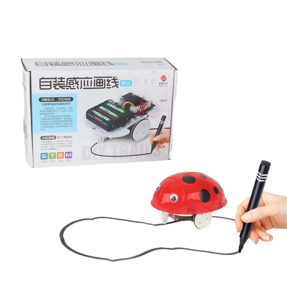 

Inductive Toy Car - Smart Magic Pen Inductive Tracing Robot With Music - DIY Mini Educational And Interactive Toys For Girls Boy