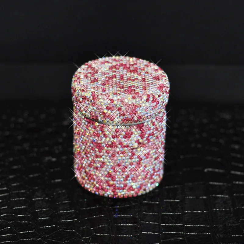 

Cotton Swab Box Crystal Meta Cosmetic Cotton Storage Case Toothpick Holder Office Organizer Decoration