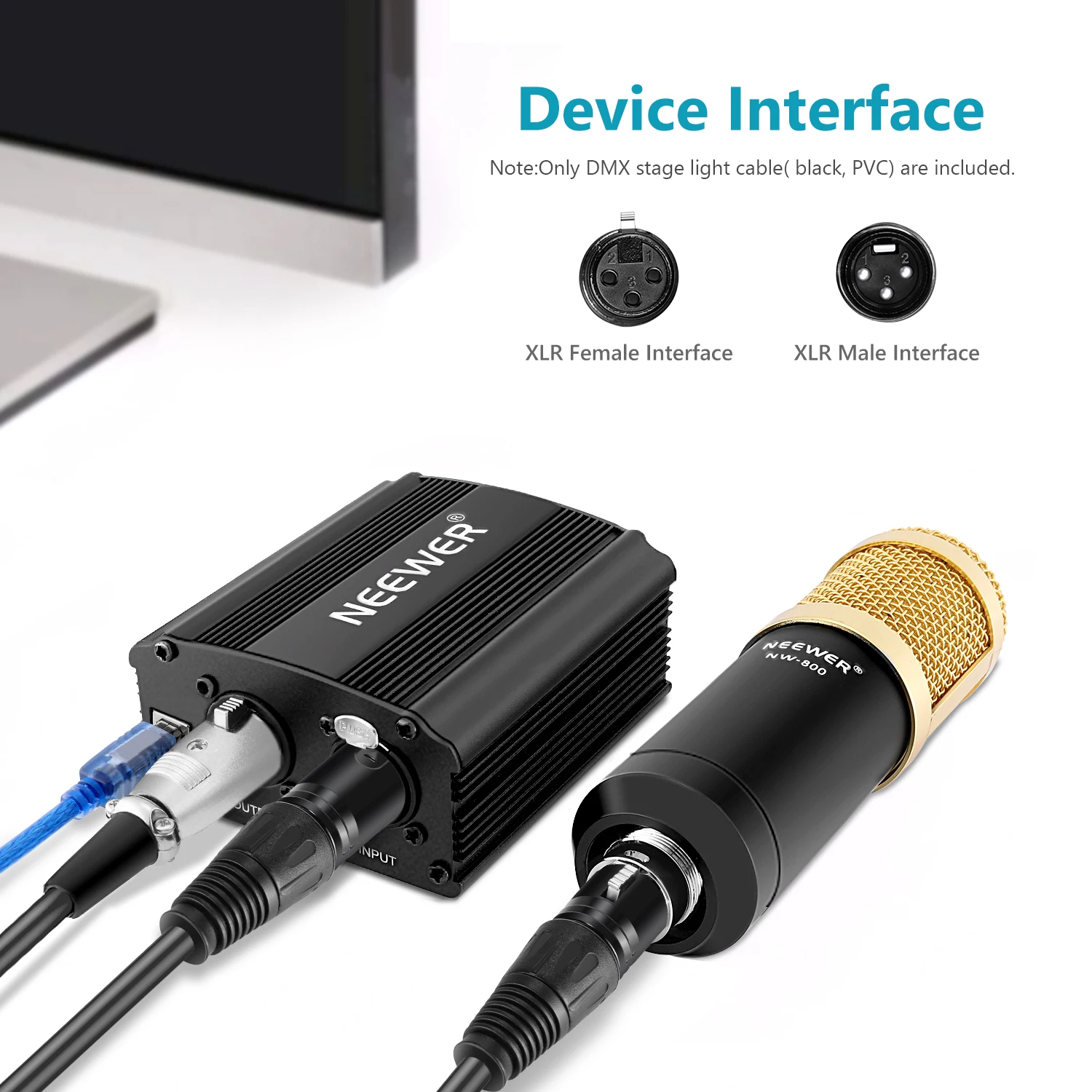 Кабель Neewer 6 5 футов/2 м 3 контакта XLR разъем штекер-гнездо для подвижной головки 10